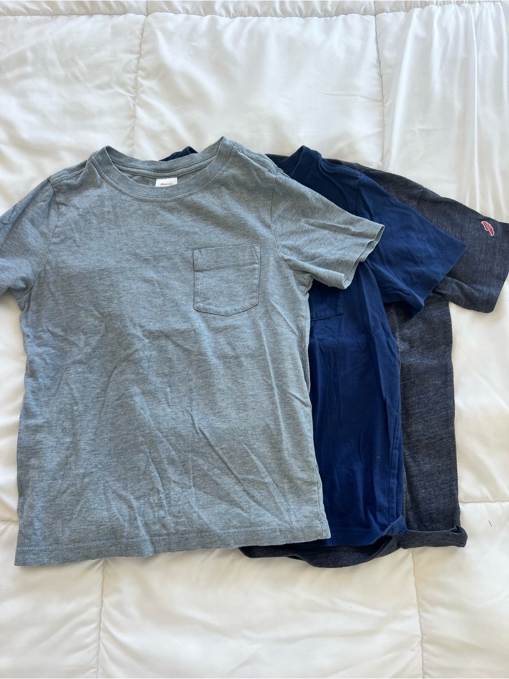 Kids Crewneck Pocket T-Shirts - Light blue, blue, gray